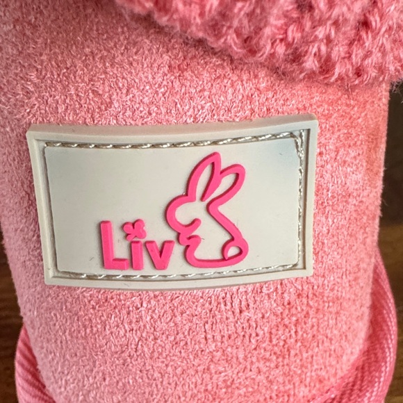 Charming Pink Cable Knit Kids Boots - Picture 4 of 9